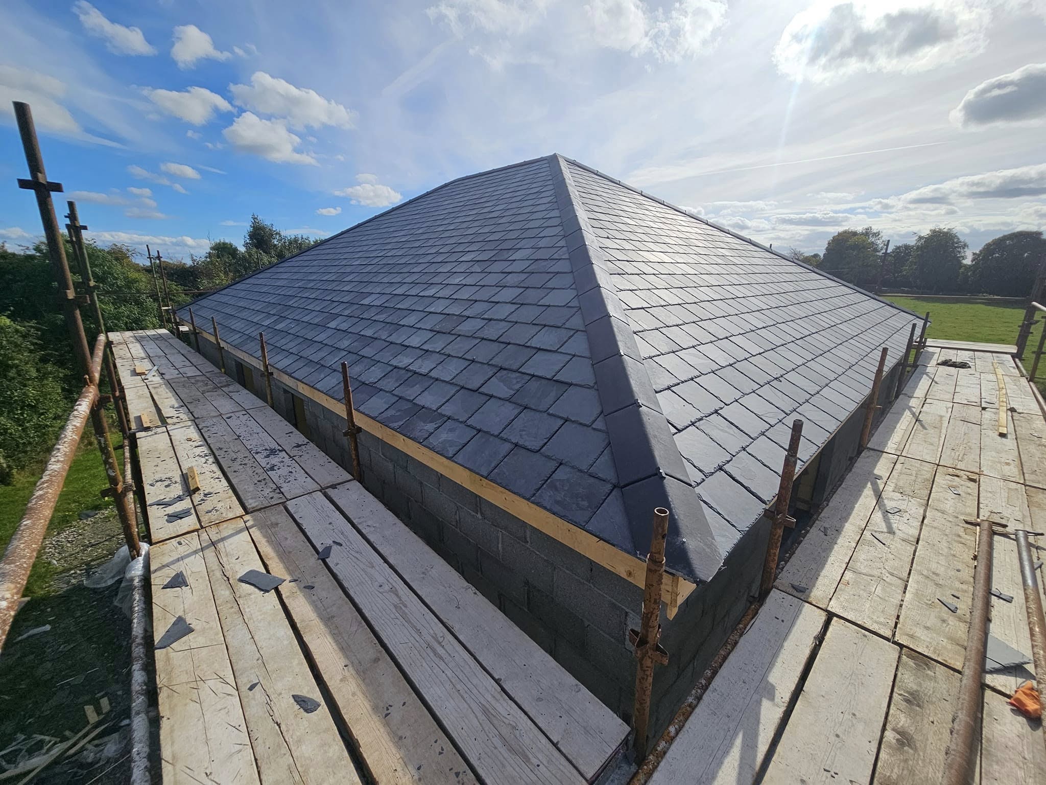New roof installation with high-quality materials